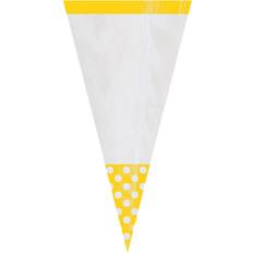 Polka Dots Gift Bags Amscan Gift Bag White/Yellow 10-pack