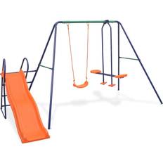 vidaXL Swing Set with Slide & 3 Seats