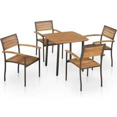 Empilable Ensembles repas de patio vidaXL 44230 Ensemble repas de patio, 1 Table incluse 4 Chaises