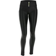 WR.UP Mid Waist Eco Leather Trouser - Black