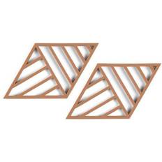 Brun - Opvaskemaskineegnede Bordskånere Zone Denmark Rhombus Lines Bordskåner 2stk