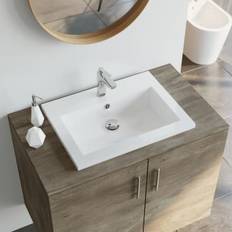 Lavandini da bagno vidaXL Lavandino In Granito 600x450x120 mm Bianco