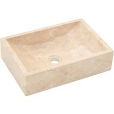 Lavabos de baño vidaXL Lavabo De Mármol Crema Con Brillo 45x30x12 cm