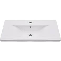 Blanco Lavabos de baño vidaXL Lavabo Encastrado De Cerámica Blanco 91x39.5x18.5 cm