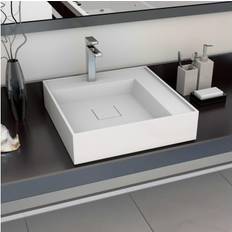 vidaXL Lavabo 50x50x12,3 cm Fonte Minérale