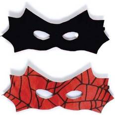 Rot Augenmasken Great Pretenders Reversible Spider Bat Mask Red&Black