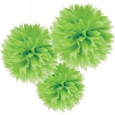 Pom Poms Amscan Pom Pom Fluffy Green 3-pack