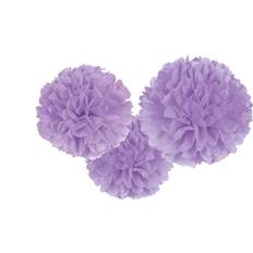 Brylluper Pomponer Amscan Pom Pom Fluffy Purple 3-pack