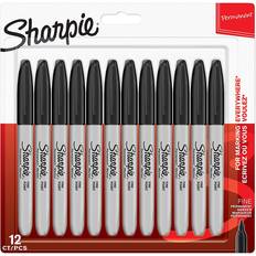 Fine Point Permanent Marker Black 12 Pack