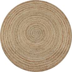 Jute tæppe rund 150 vidaXL 245338 Blå, Beige 150cm