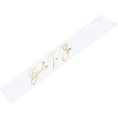 Ordensband PartyDeco Sash Bride to Be White/Gold