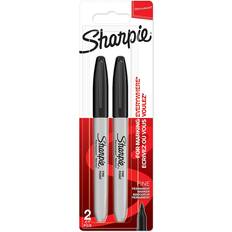 Fine Tip Permanent Markers 1mm Black 2 Pack