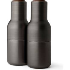 Menu Bronzed Brass Bottle Molinillo de pimienta, Molinillo de sal 2pcs 20.5cm