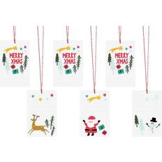 Presentetiketter PartyDeco Gift Tags Merry Xmas 6-pack
