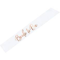 Fotoprops, Partyhatte & Ordensbånd PartyDeco Sash Bride to Be White/Gold (SWP6-008)