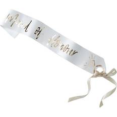 Ginger Ray Sash Maid of Honour White/Gold