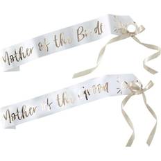 Sashes Ginger Ray Sash Mother of The Bride and Groom White/Gold 2-pack