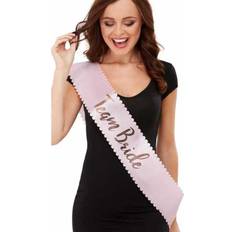 Photo Props, Party Hats & Sashes Smiffys Sash Team Bride Pink/Gold (29189)