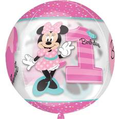 Pilkullinen Teksti- ja Teemakuplat Amscan Foil Ballon Minnie 1st Birthday Orbz