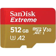 Cartes mémoire SanDisk Extreme microSDXC Class 10 UHS-I U3 V30 A2 160/90MB/s 512GB