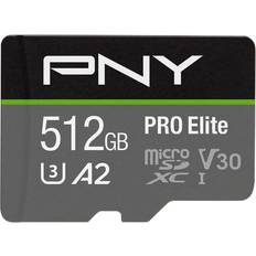 512 GB Schede di Memoria & Chiavette USB PNY Pro Elite microSDXC Class 10 UHS-I U3 V30 A2 100/90MB/s 512GB +Adapter