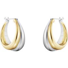 Georg Jensen 18K Yellow Gold & Sterling Silver Curve Graduated Hoop Earrings