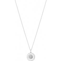 Georg Jensen Rodiumpläterad Halsband Georg Jensen Daisy Large Necklace - Silver/Diamonds