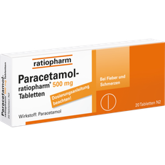 Paracetamol Ratiopharm 500mg 20 Stk. Tablette