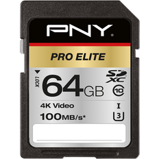 Memory Cards & USB Flash Drives PNY Pro Elite SDXC Class 10 UHS-I U3 100/60MB/s 64GB