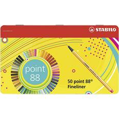 Schwarz Fineliner Stabilo Point 88 Metal Box of 50pcs