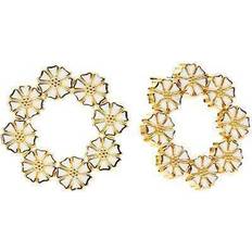 Lund marguerite ørering Lund Copenhagen Marguerite Earrings - Gold/White