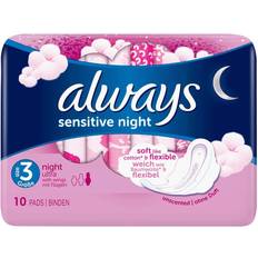 Menstrual Protection Always Sensitive Night Ultra 10-pack