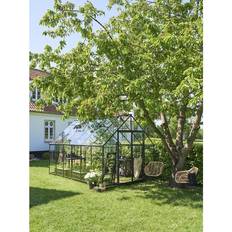 9.9m2 Halls Greenhouses Qube 812 9.9m² 3mm Aluminium Herdet glass