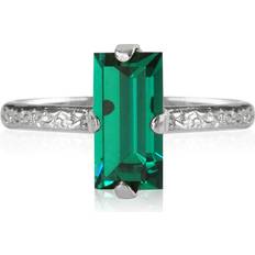 Caroline Svedbom Baguette Ring - Silver/Green