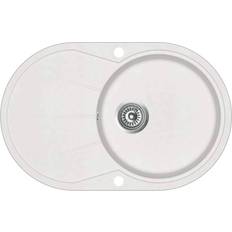 Blanc Éviers avec égouttoir vidaXL Évier De Cuisine Granit Seul Lavabo 78 x 50 cm