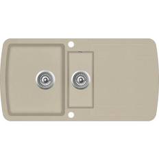 vidaXL Lavello Da Cucina In Granito Vasca Doppia Beige