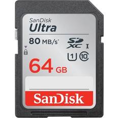 SanDisk 64 Go Cartes Mémoire & Clés USB SanDisk Ultra SDXC Class 10 UHS-I U1 80MB/s 64GB