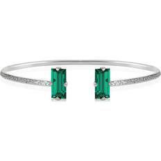 Caroline Svedbom Baguette Bracelet - Silver/Green