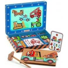 Mosaici di Chiodi e Martello Djeco Hammer & Nail Set with Vehicles