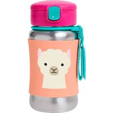 Skip Hop Zoo Botella de agua con pajita acero inoxidable Lama 12m