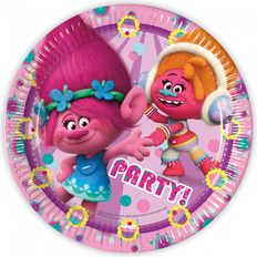 Globosnordic Colorbaby Pack 8 Platos Trolls Poppy Party 20 Cm Divertidos Platos para Fiestas