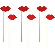 Juhla Valokuvausrekvisiitat PartyDeco Photoprops Lips Red 6-pack