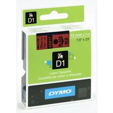 Rot Etikettierer & Etiketten Dymo Label Cassette D1 Black on Red 1.2cmx7m