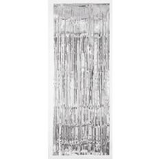 Halloween Doorway Party Curtains Amscan Curtain Metallic Silver