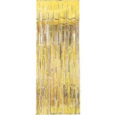 Plastic Feestdecoraties Amscan Folie deurgordijn goud metallic 243 x 91 cm