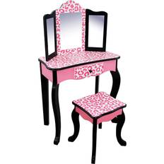 Gisele Vanity Table & Stool Set Leopard