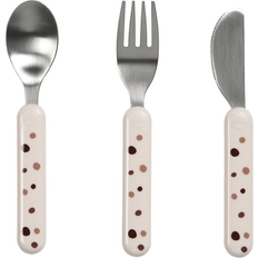 Harmaa Lasten Aterimet Done By Deer Cutlery Set Dreamy Dots White