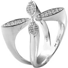 Sparkling Ellipse Ring - Silver/Transparent