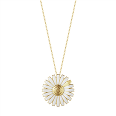 Georg Jensen Guldpläterad Halsband Georg Jensen Daisy Jubilee Pendant Necklace - Gold/White