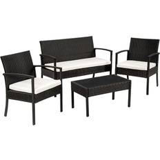 Ensembles de Salon d'Extérieur tectake Sparta Outdoor Lounge Set, 1 Table incl. 2 Chairs & 1 Sofas